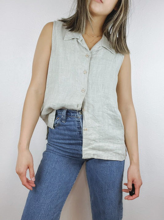 Putumayo Linen Button Up Top