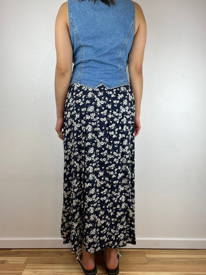 Paris Blues Originals 90s Denim Floral Dress