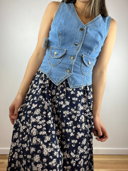 Paris Blues Originals 90s Denim Floral Dress