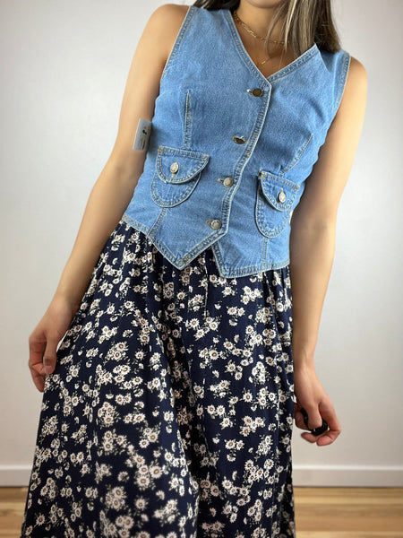 Paris Blues Originals 90s Denim Floral Dress