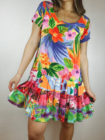 Jam's World Colorful Tropical Flowy Dress