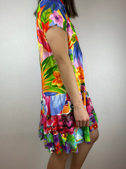 Jam's World Colorful Tropical Flowy Dress