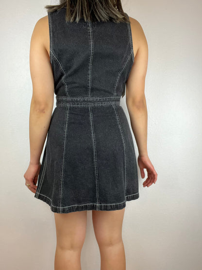 Gap Black Denim Belted Mini Dress