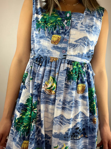 Tropical Beach Midi Dress