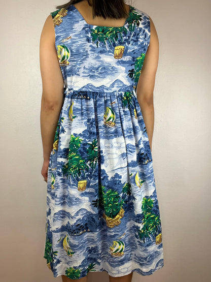 Tropical Beach Midi Dress