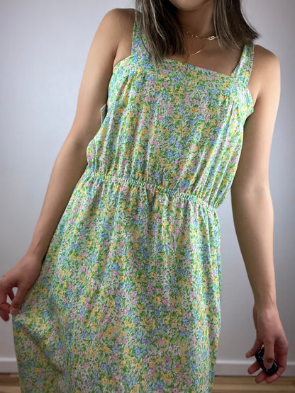 Handmade Spring Florals Midi Dress