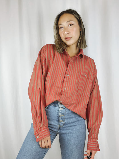 Striped Long Sleeve Button Up