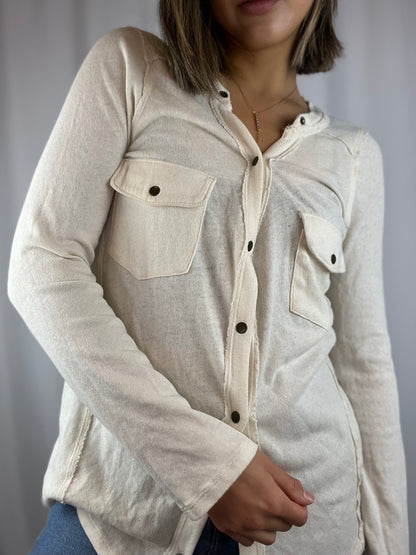 Free People Button Up Long Sleeve Top