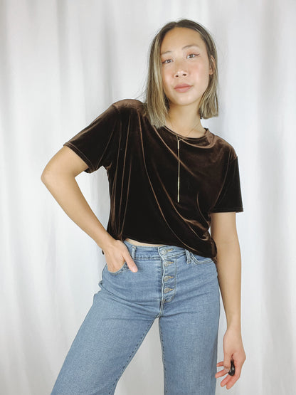 Velvet Short Sleeve Top