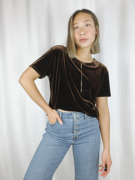 Velvet Short Sleeve Top