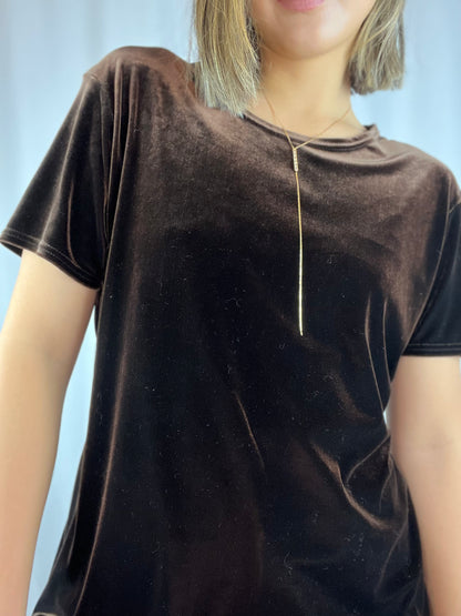 Velvet Short Sleeve Top