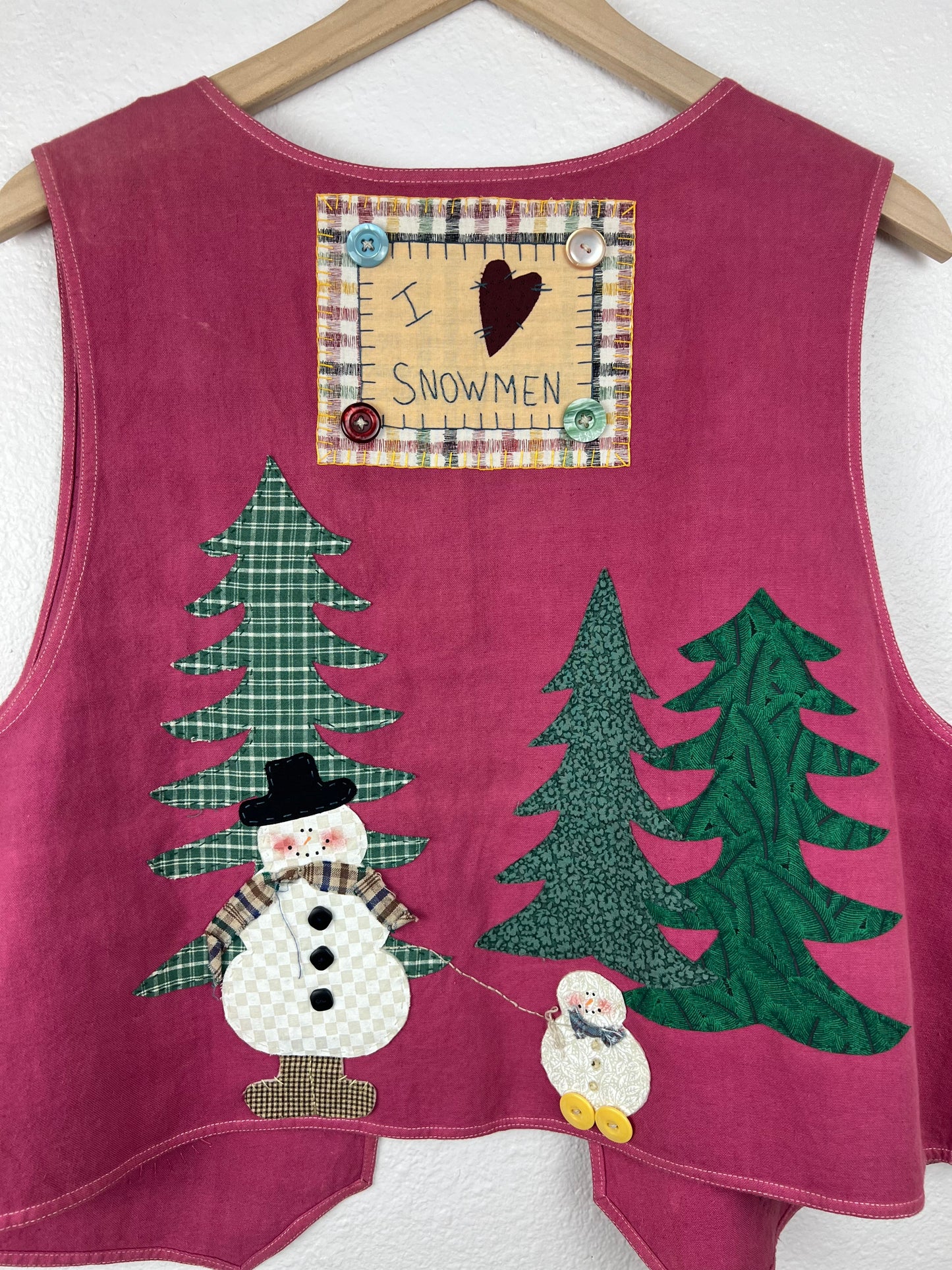 Handmade I Love Snowmen Vest