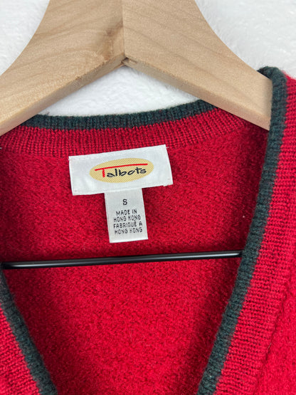Talbots Wool Holiday Stockings Sweater Vest