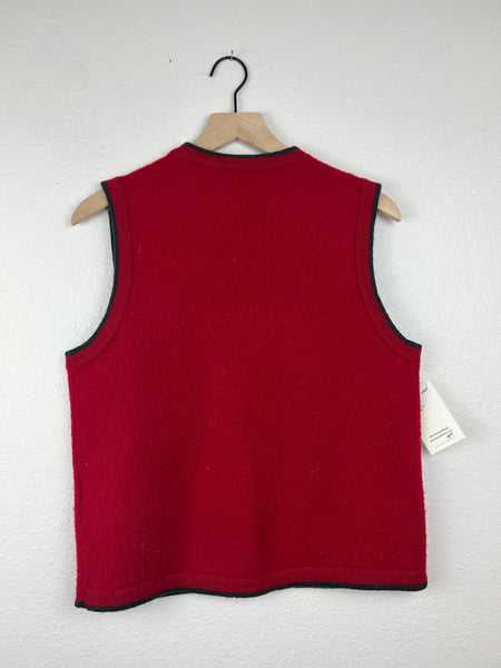 Talbots Wool Holiday Stockings Sweater Vest