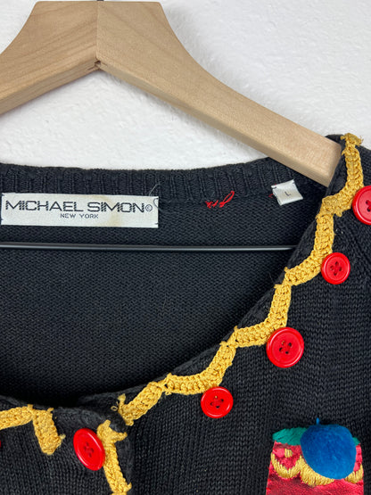 Embellished Nutcrackers Holiday Cardigan