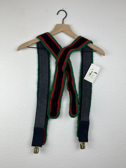 Knitted Holiday Suspenders
