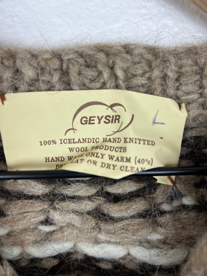 SALE Geysir Hand Knit 100% wool Icelandic Cardigan