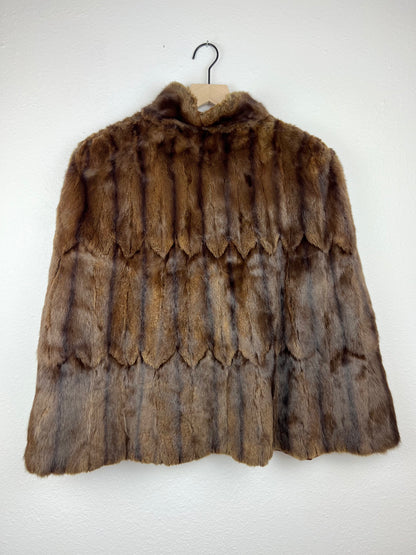 Vintage Rich Furs Dittrich Detroit Demi Buff Mink Fur Capelet