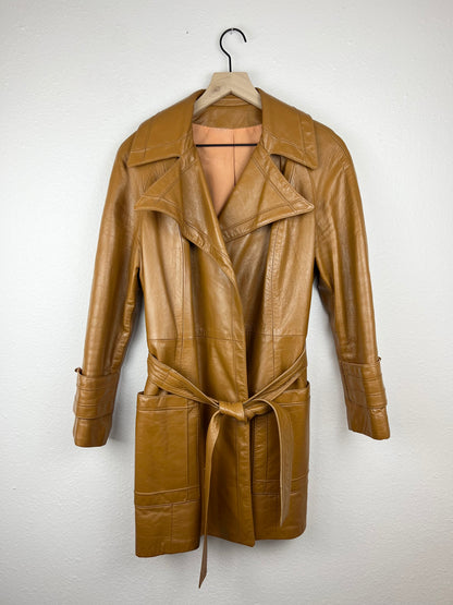 SALE Vintage Camel Leather Jacket