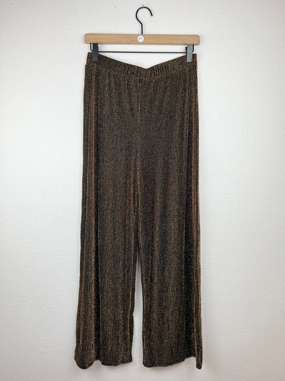 Leith Gold Metallic Wide Leg Bottoms
