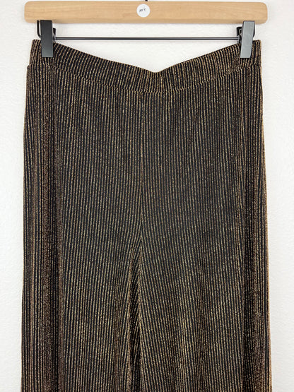 Leith Gold Metallic Wide Leg Bottoms