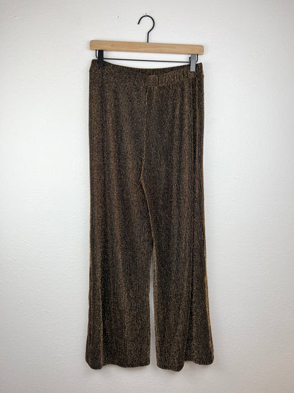 Leith Gold Metallic Wide Leg Bottoms