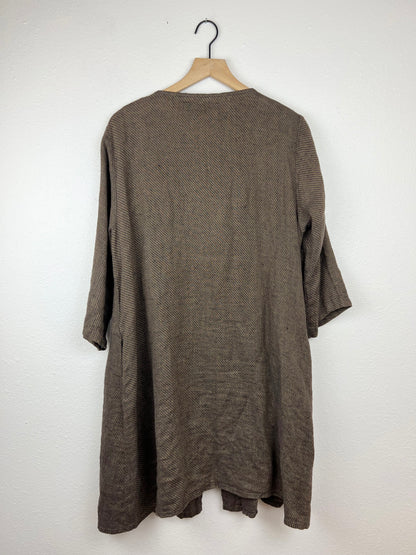 SALE Flax 100% Linen Button Up Duster/Dress