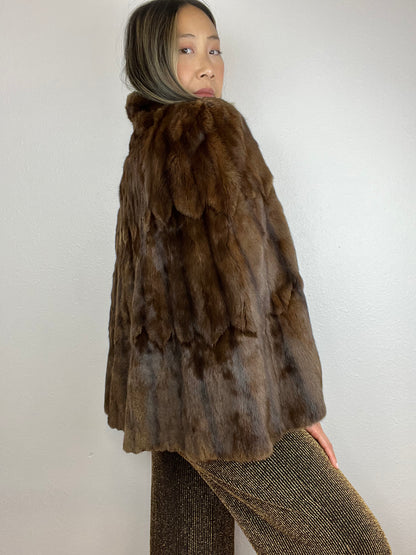 Vintage Rich Furs Dittrich Detroit Demi Buff Mink Fur Capelet