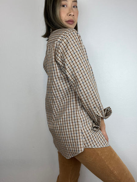 SALE Vintage Snap Button Up Long Sleeve
