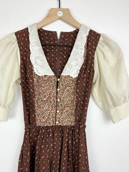 70s Floral Prairie Dress