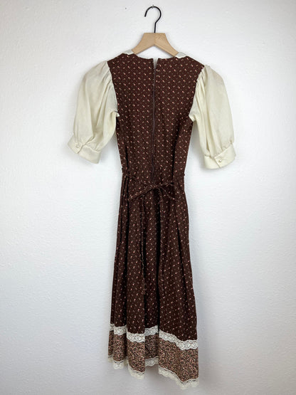 70s Floral Prairie Dress