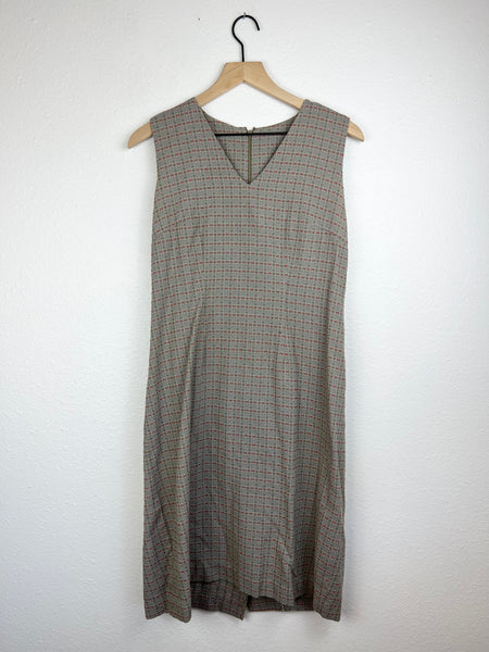 Vintage Handmade V-Neck Patterned Dress