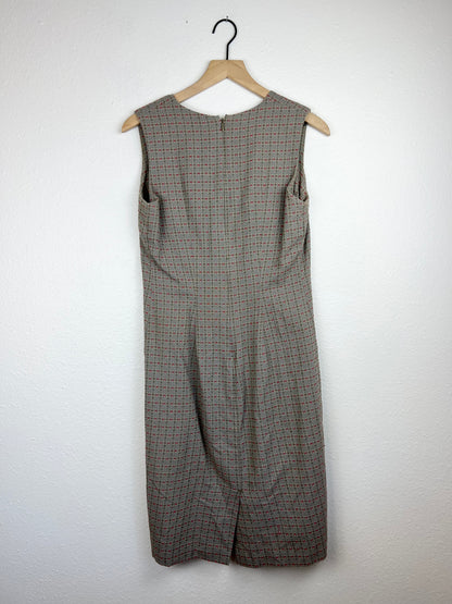 Vintage Handmade V-Neck Patterned Dress