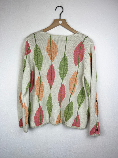 Abstract Beaded Knit Cardigan