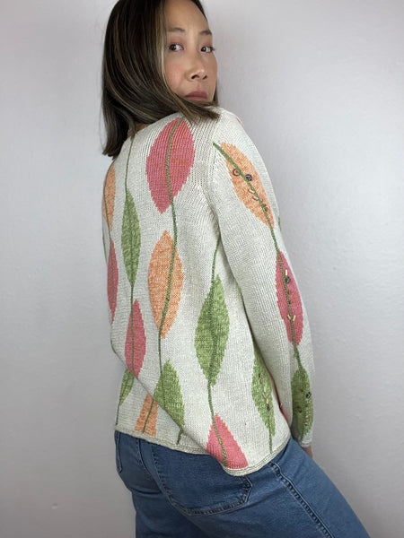 Abstract Beaded Knit Cardigan