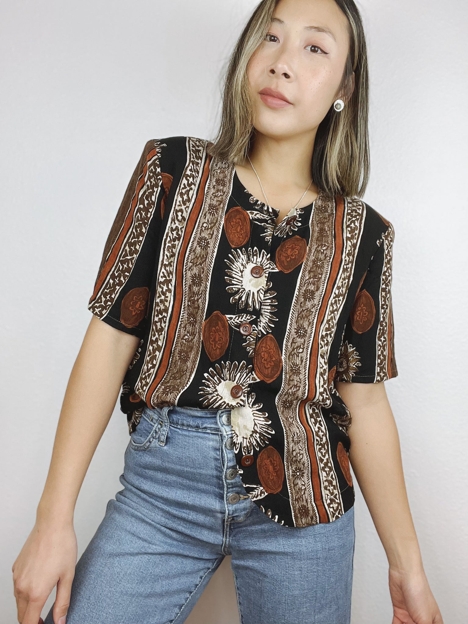 SALE Fritzi Patterned Button up Top