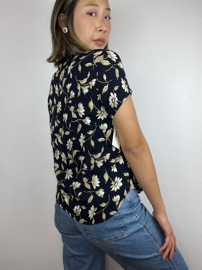Jones New York 100% Silk Button Up Top