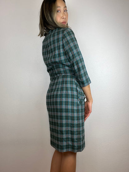 60s Henry-Lee Plaid Dress