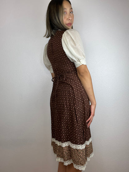 70s Floral Prairie Dress