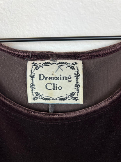 SALE Brown Velvet Mini Dress