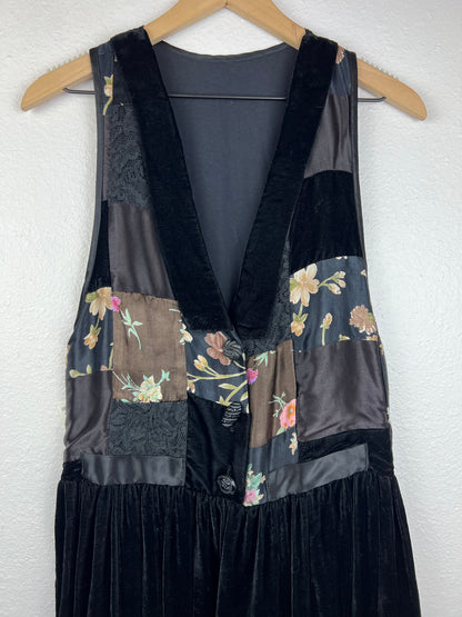 SALE Patchwork Velvet Maxi Dress