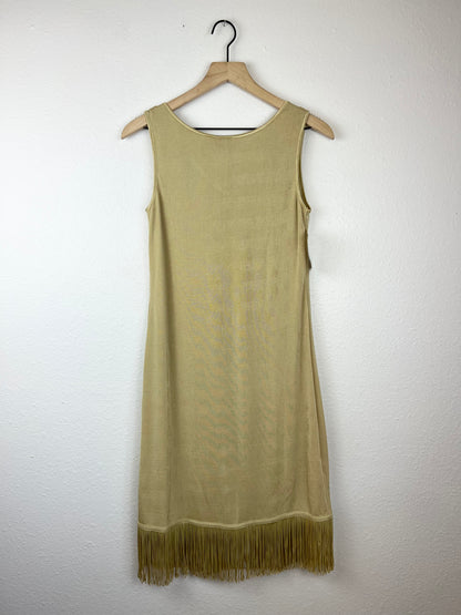 Deadstock Gold Fringe Midi Dress