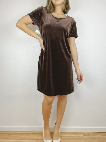 SALE Brown Velvet Mini Dress