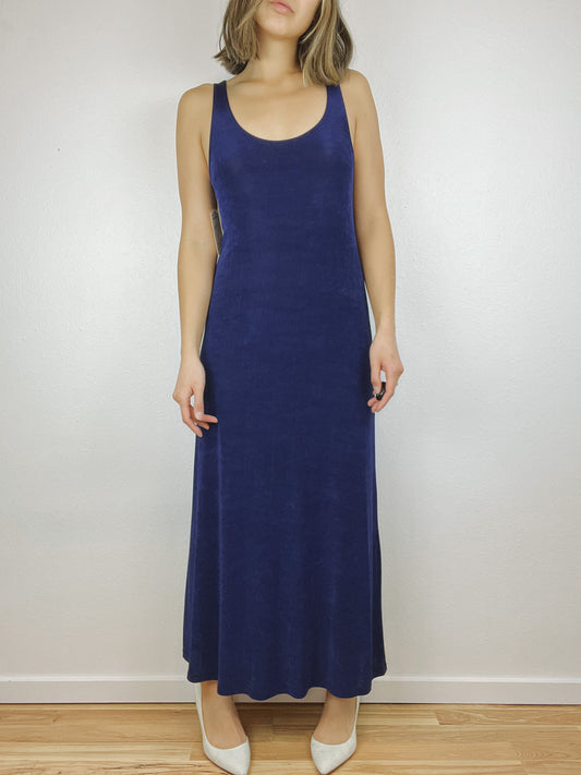 Blue Sleeveless Maxi Dress