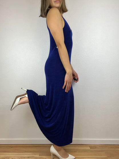 Blue Sleeveless Maxi Dress