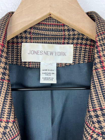 Wool Gingham 1-Button Blazer