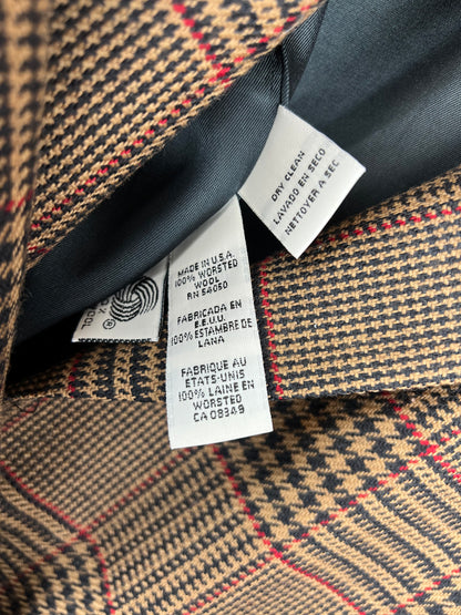 Wool Gingham 1-Button Blazer