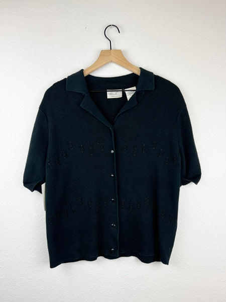 SALE Beaded Button Up Sweater Top