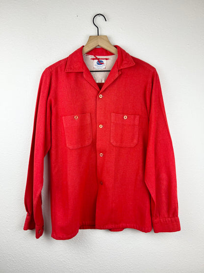 Vintage Cherry Red Button Up
