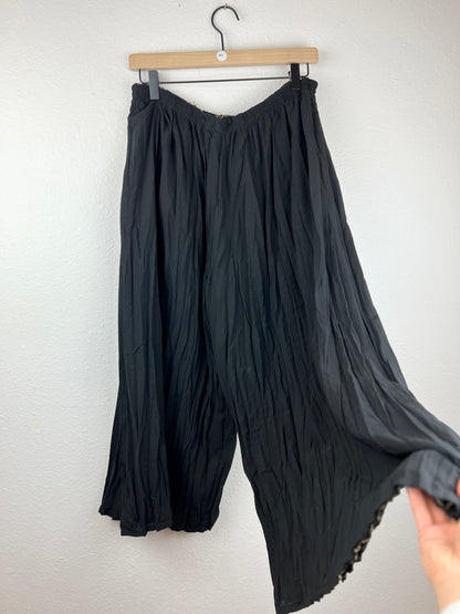 Reversible Patterned and Black Flowy Pants